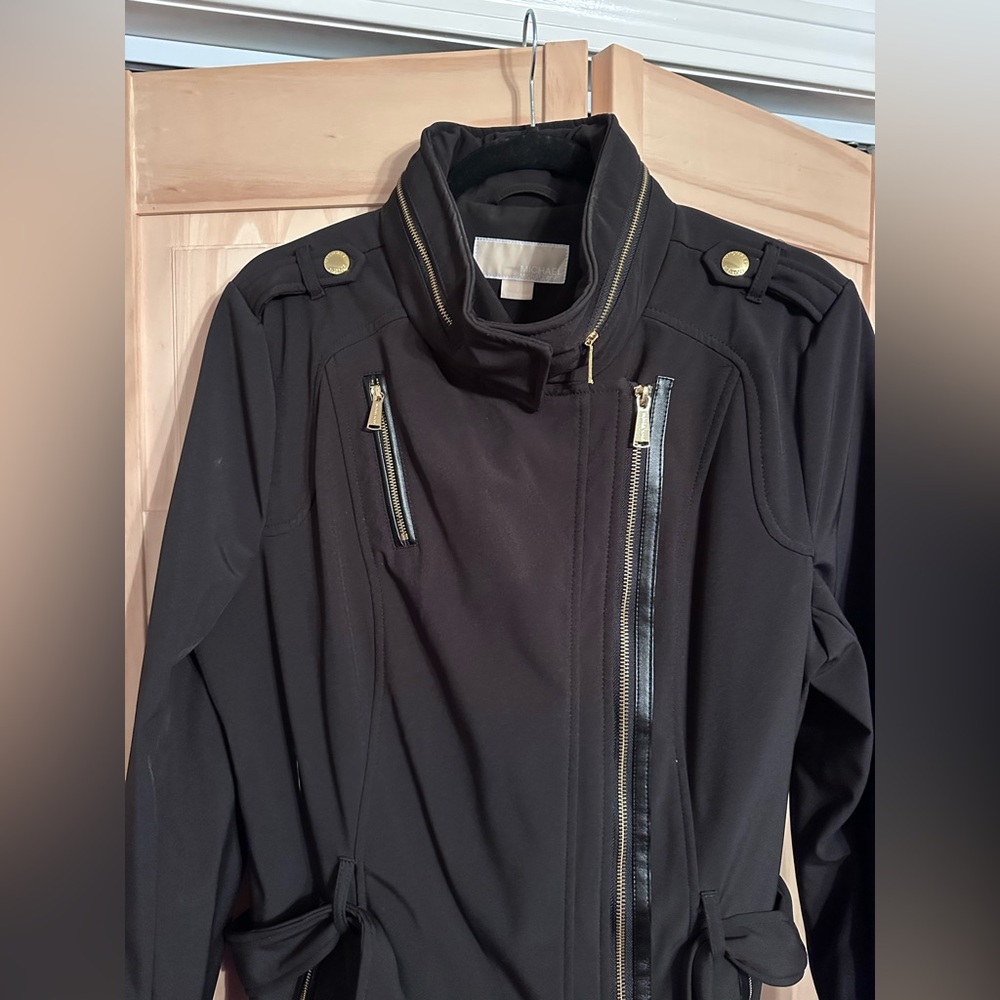 Michael Kors Women’s Sz Large Black Parka Jacket with soft interior lining